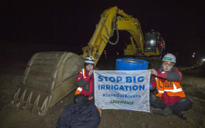 Protestors Olga Darkadaki (left) and Rosemary Penwarden in central Canterbury.