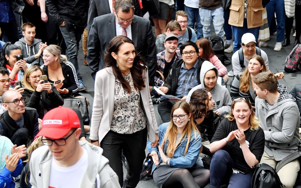 Jacinda Ardern during a visit to Victoria University in September.