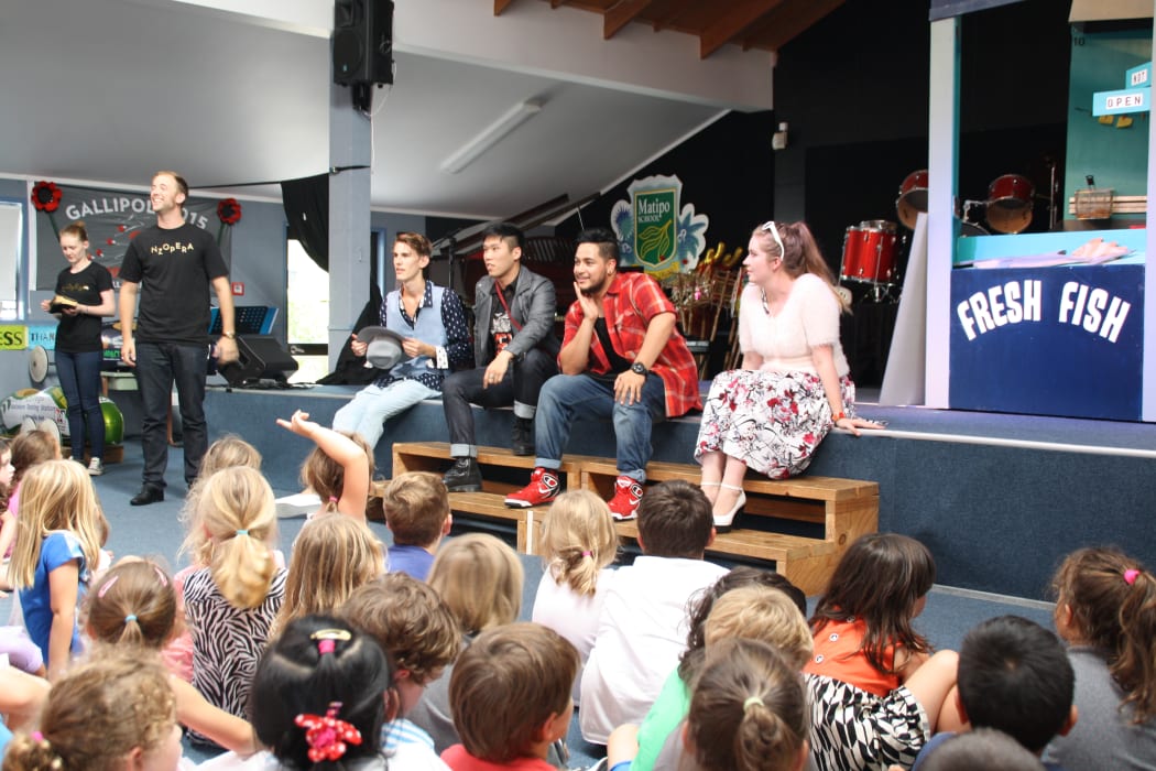 Members of New Zealand Opera answer questions from school children.