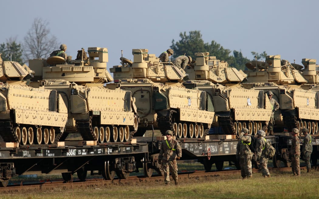 The US Army is considering sending Bradley Fighting Vehicles like these to the front line in Ukraine.
