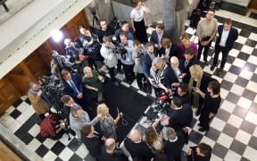 Metiria Turei faces up to the media at Parliament after resigning as Greens co-leader.