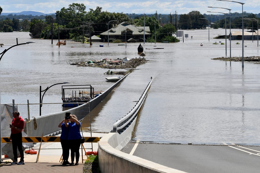 The Windsor Bridge, northwestern Sydney, became flooded on March 24, 2021 after torrential downpours lashed Australia's southeast for days.