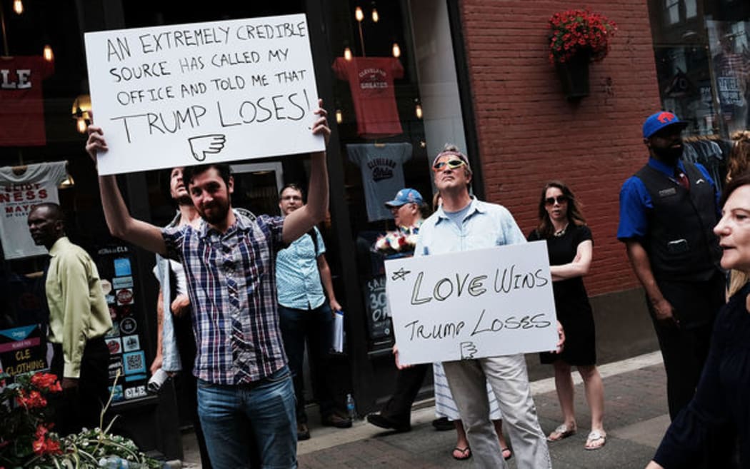 Protesters outside Republican Convention