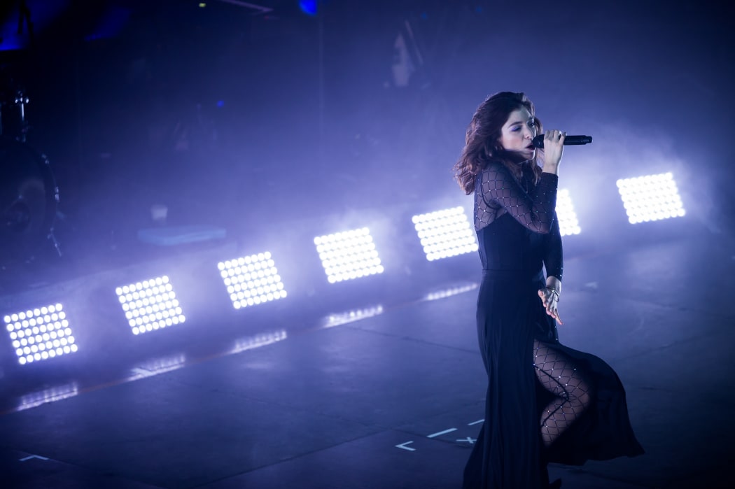 Lorde on stage at the Dunedin Town Hall