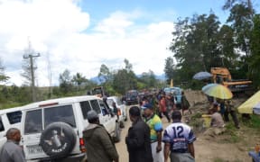 Prime Minister Peter O'Neill visits the Highlands Highway in Papua New Guinea