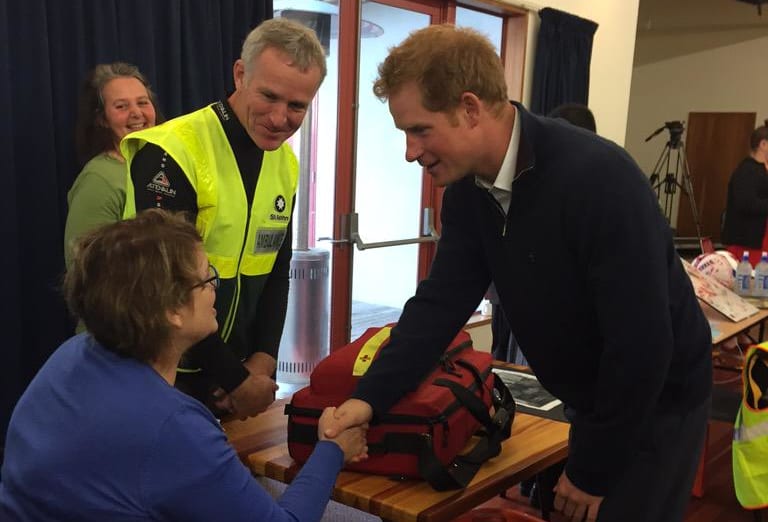 Prince Harry meets local healthcare workers on Stewart Island.