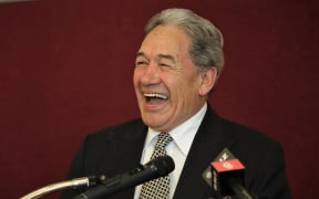 Winston Peters at the Tasman District Council offices in Richmond.