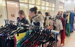 The pop-up shop in Nelson is selling secondhand ball wear