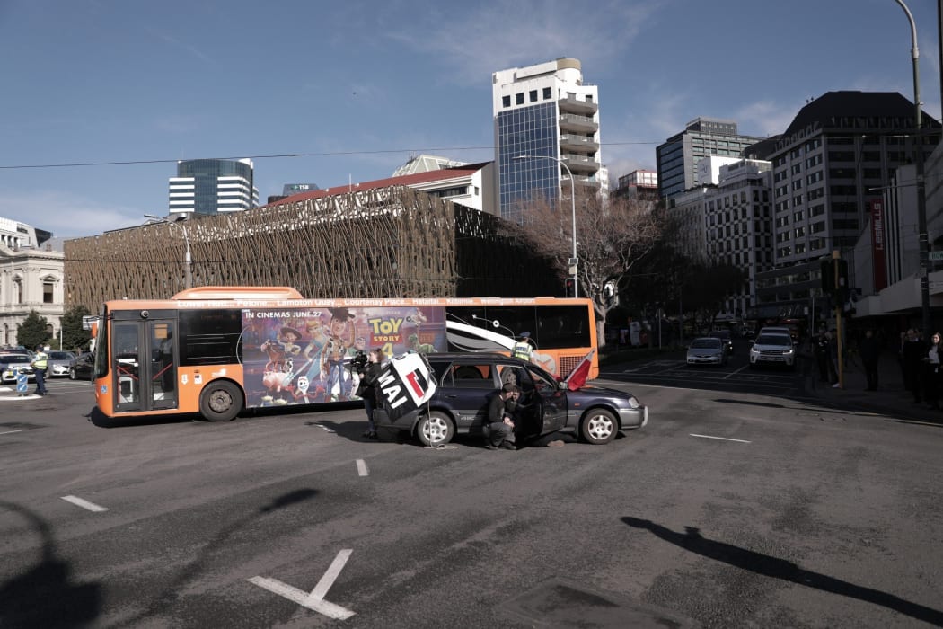 Car blocking intersection
