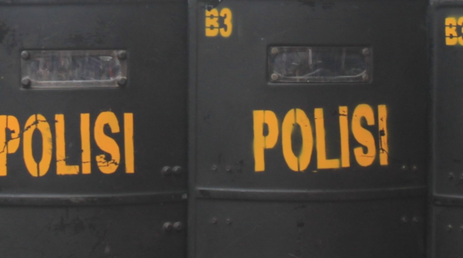 Indonesian police at a demonstration in the Papuan region