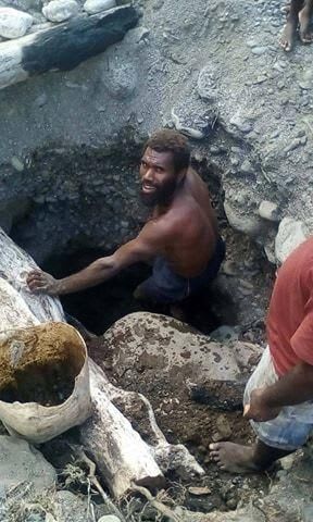 People in north Tanna search for water at the coast.
