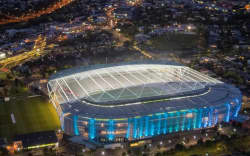 Eden Park would look significantly different, including the installation of a roof, if upgrading it becomes the preferred option for a national stadium in Auckland. (Mock-up image)