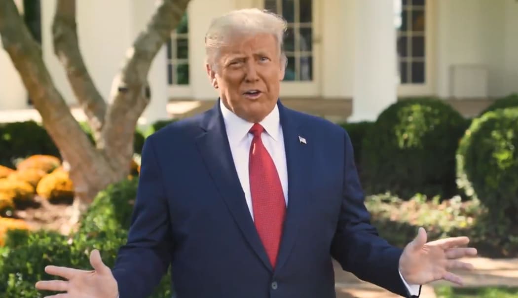 US President Donald Trump posted a video message from the White House on Twitter.