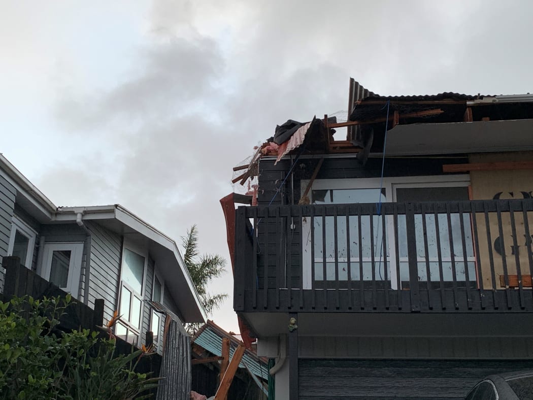 Damage to houses in St Heliers after a storm ripped through the Auckland suburb on Sunday night.
