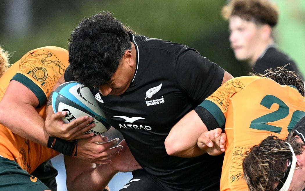 New Zealand's under-20 captain Manumaua Letiu playing against Australia earlier this year.