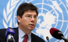 UN Special Rapporteur on the Human Rights of Migrants Francois Crépeau - pictured at a news conference in Doha in 2013.