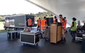 Packing up after the Pasifika Festival was cancelled on Friday due to concerns about the possible transmission of coronavirus.