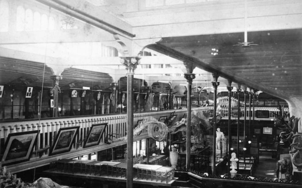 Colonial Museum interior, Museum Street, Thorndon, Wellington in 1910.