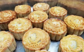 Mooncake made at the Moon Festival in Auckland