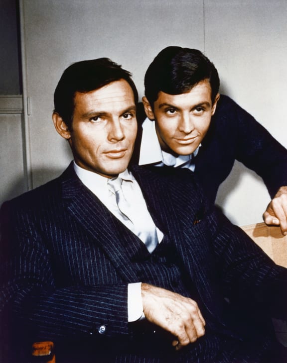 Adam West and Burt Ward, who played Batman and Robin in the 1960s television series.