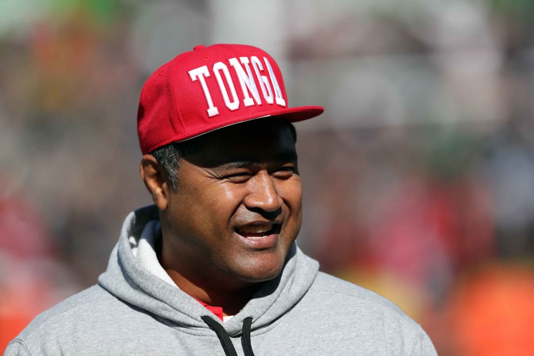 Toutai Kefu prior to the All Blacks vs 'Ikale Tahi test in Hamilton in 2019.