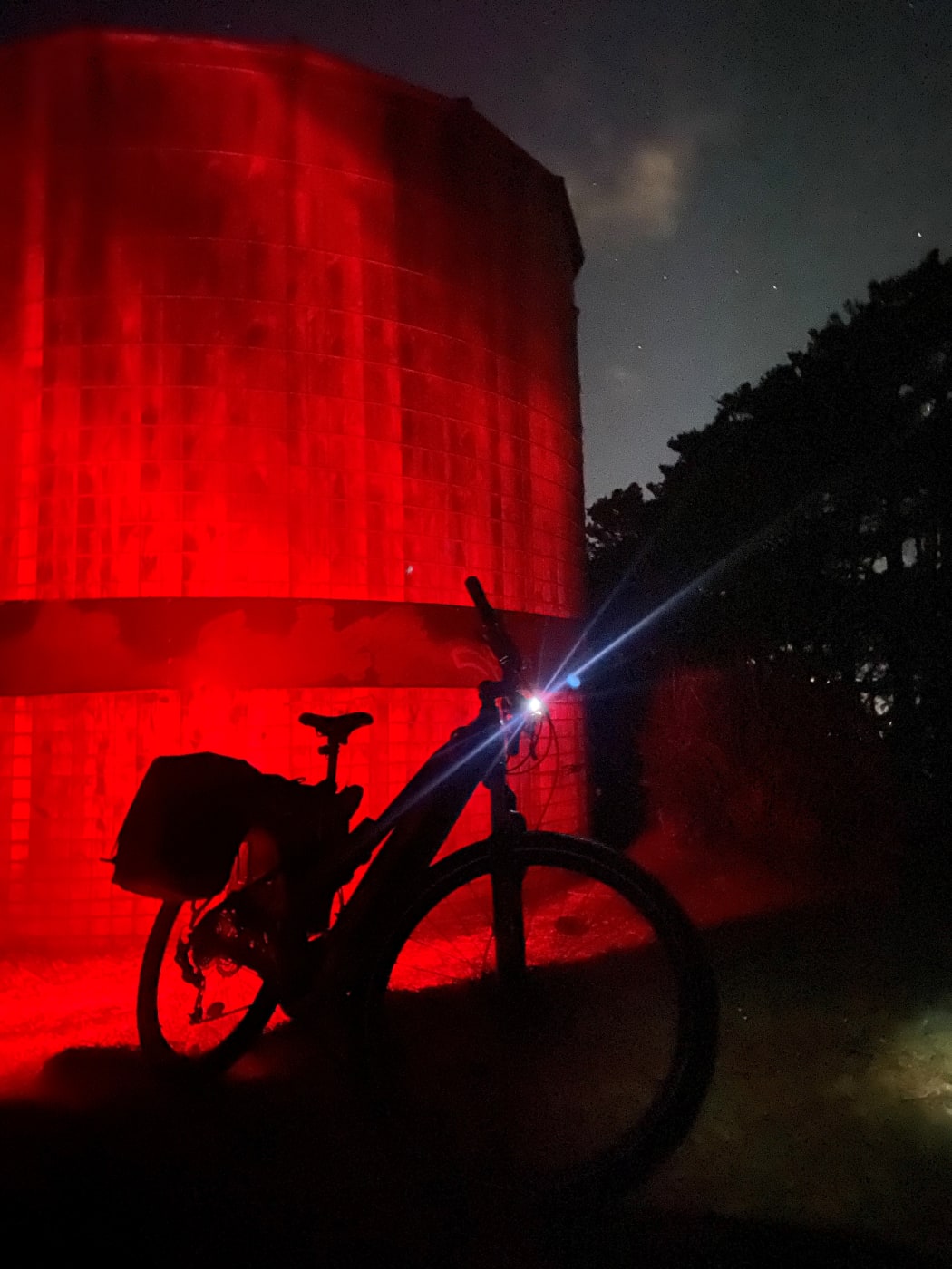 Bike by the Water tank on the edge of The Zealandia fence.
