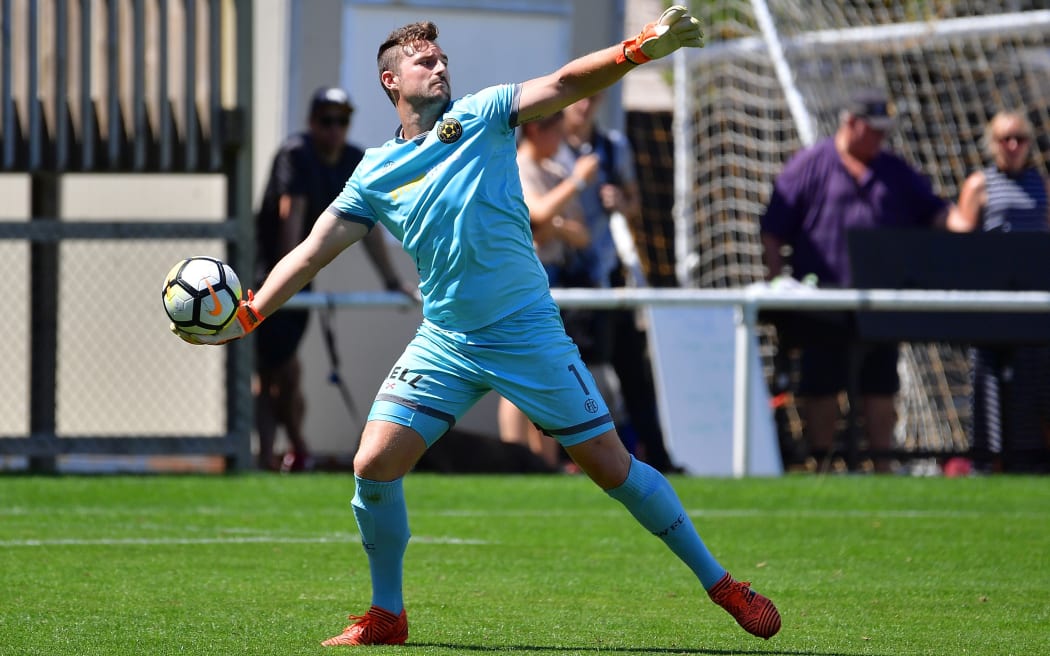 Team Wellington goalkeeper Scott Basalaj.