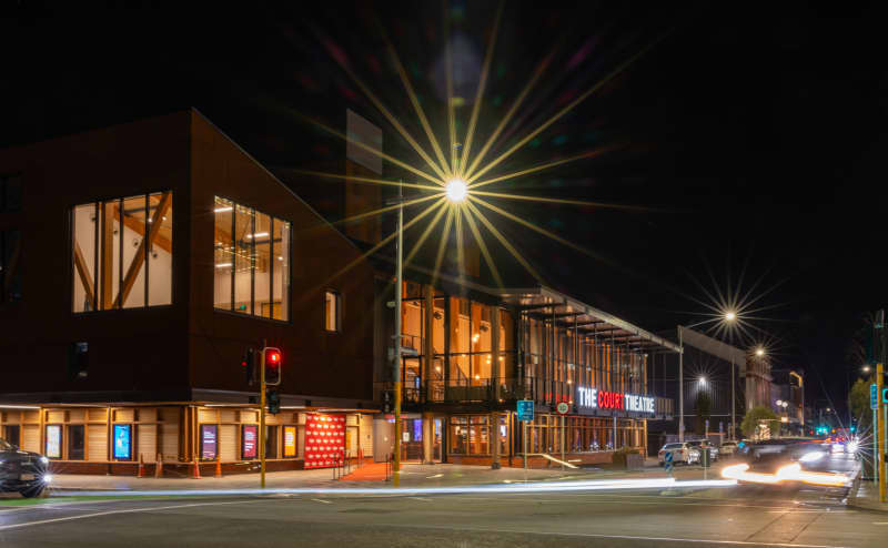 The new Court Theatre on the corner of Colombo and Gloucester Streets. in Christchurch.