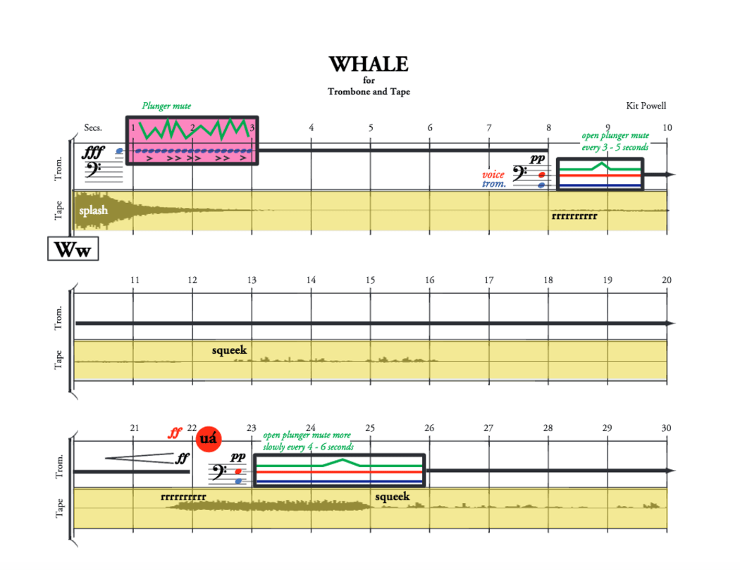 An excerpt from Kit Powell's Whale score