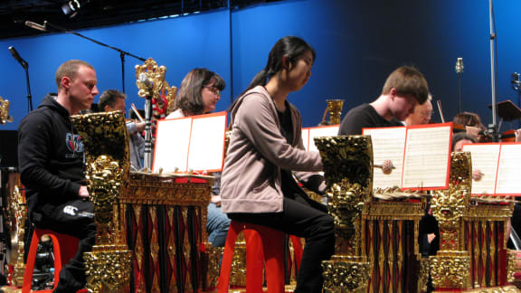 CSO with gamelan in rehearsal