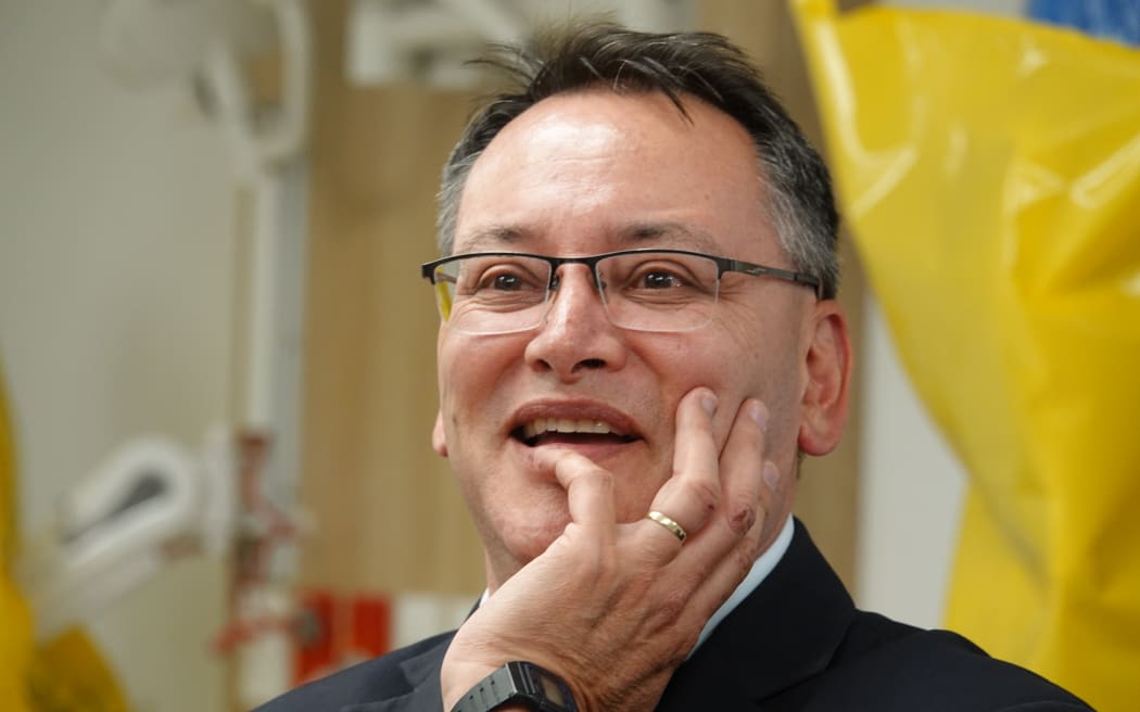 Health Minister Shane Reti in Palmerston North to announce the allocation of $6 million for the city hospital's emergency department, October 2024.