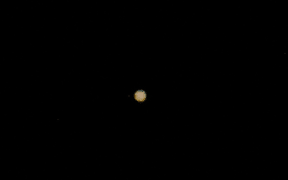 Jupiter planet and its moons rise in L'Aquila, Italy, in opposition to the sun as it makes its closest approach to the Earth since 1963 at a distance of 367 million miles on September 26, 2022.  (Photo by Lorenzo Di Cola/NurPhoto) (Photo by Lorenzo Di Cola / NurPhoto / NurPhoto via AFP)
