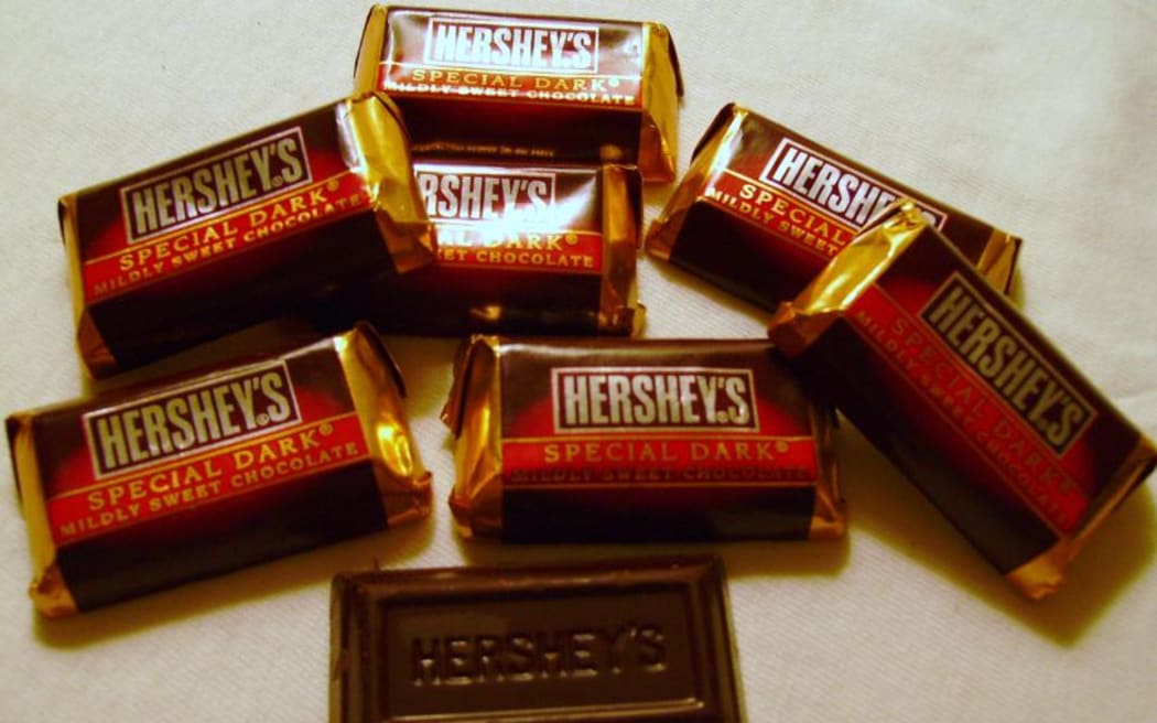 Hershey's Special Dark mildly sweet chocolate.