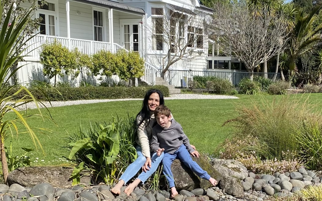 Katy Thomas with her son Eddy.