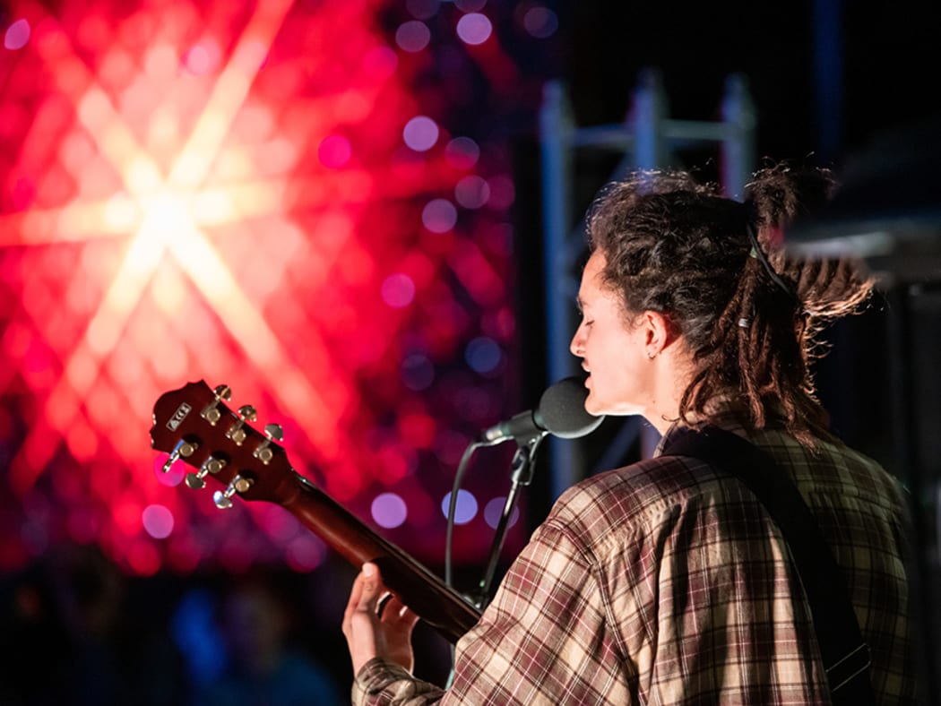 Nikau Te Huki performing live music as part of Ahi Kā 2020 Credit: Stephen A'Court Photography