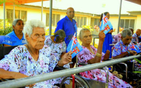Elderly people celebrating Fiji day