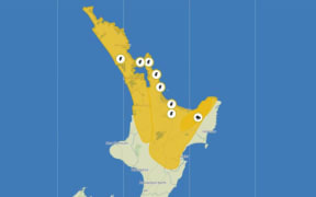 Thunderstorms are expected in much of the northern and central parts of the North Island until evening.