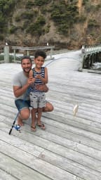 Gareth Stewart with his son