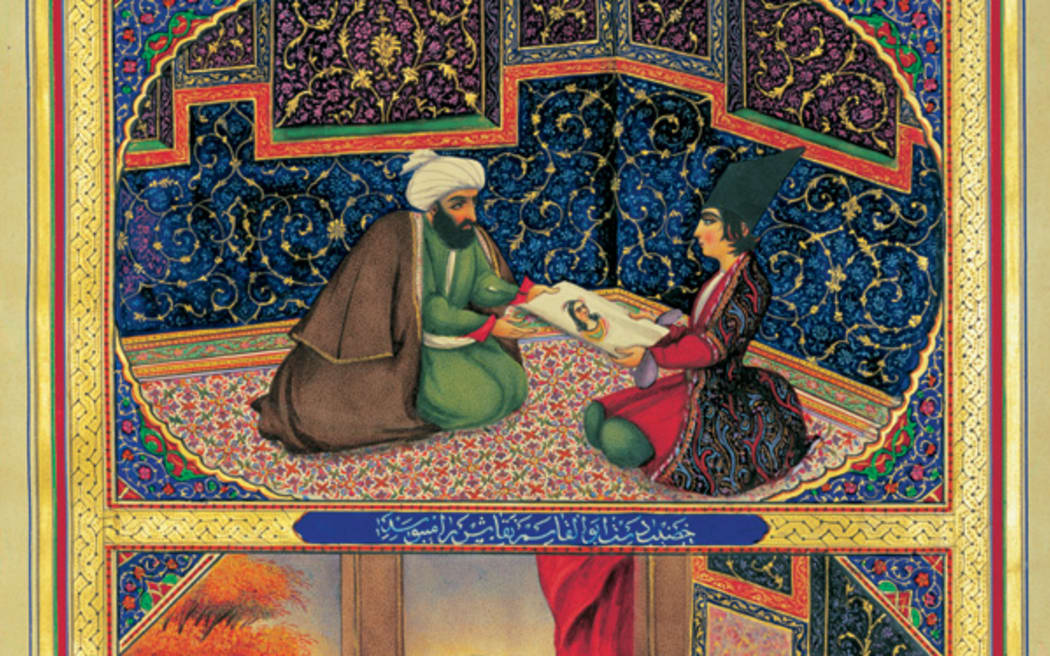 'Scheherazade and the Sultan' by the Iranian painter Sani Ol Molk (1849-1856)