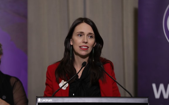 Prime Minister Jacinda Ardern at the Parliament suffrage event.