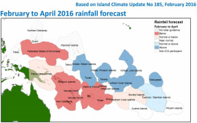 Climate forecasters are predicting below normal rainfall levels for several Pacific Island nations over the next three months