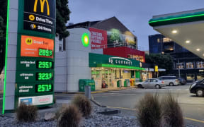 BP petrol station, Taranaki St, Wellington, on 15 March, after the government cut the fuel tax by 25 cents a litre,