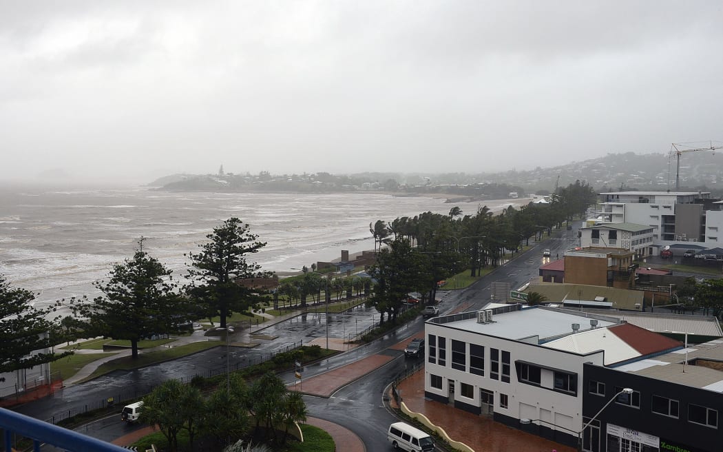 Surging tides from Cyclone Marcia hit Main Beach in Yeppoon, Queensland.