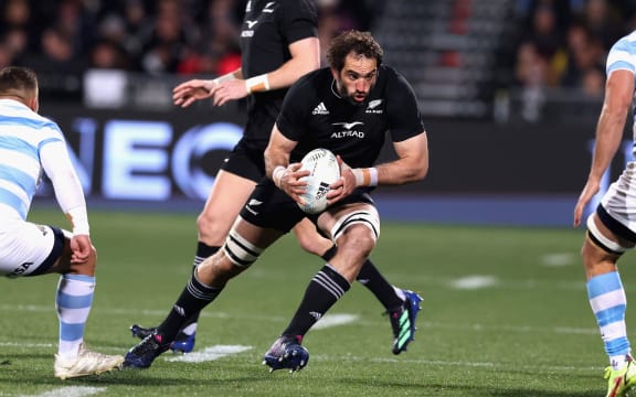 Sam Whitelock in action against Argentina.