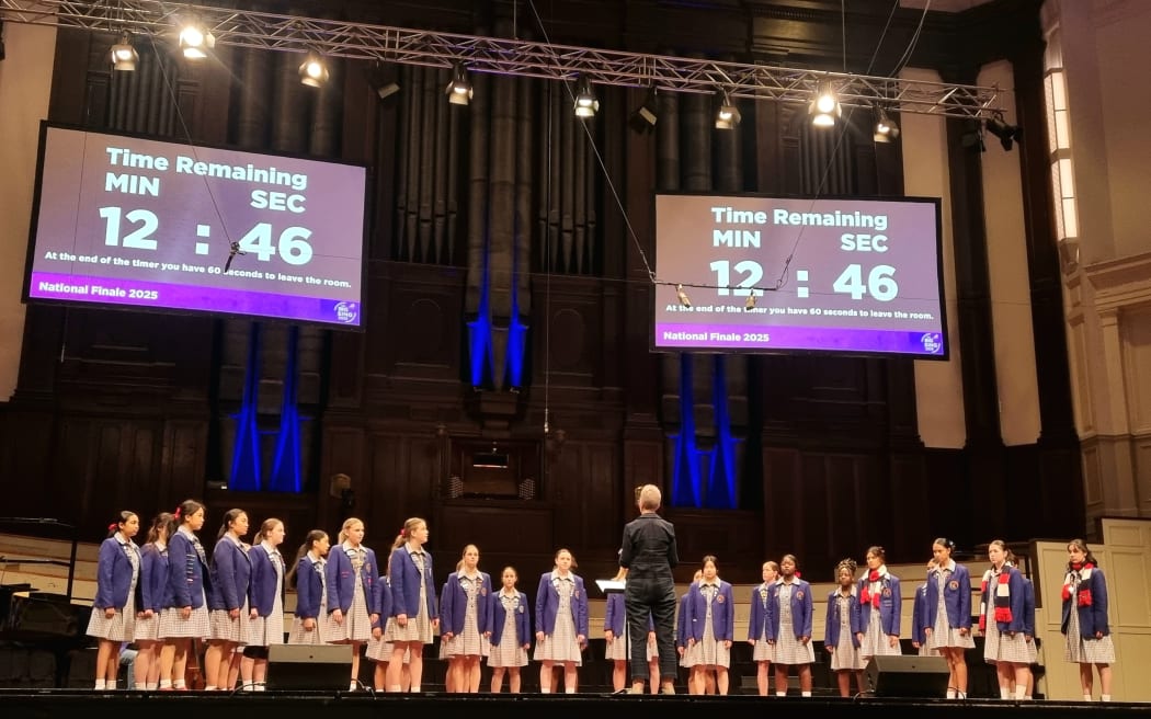 Southland Girls High School choir Femme rehearse ahead of their Big Sing performance on 28 August, 2025.