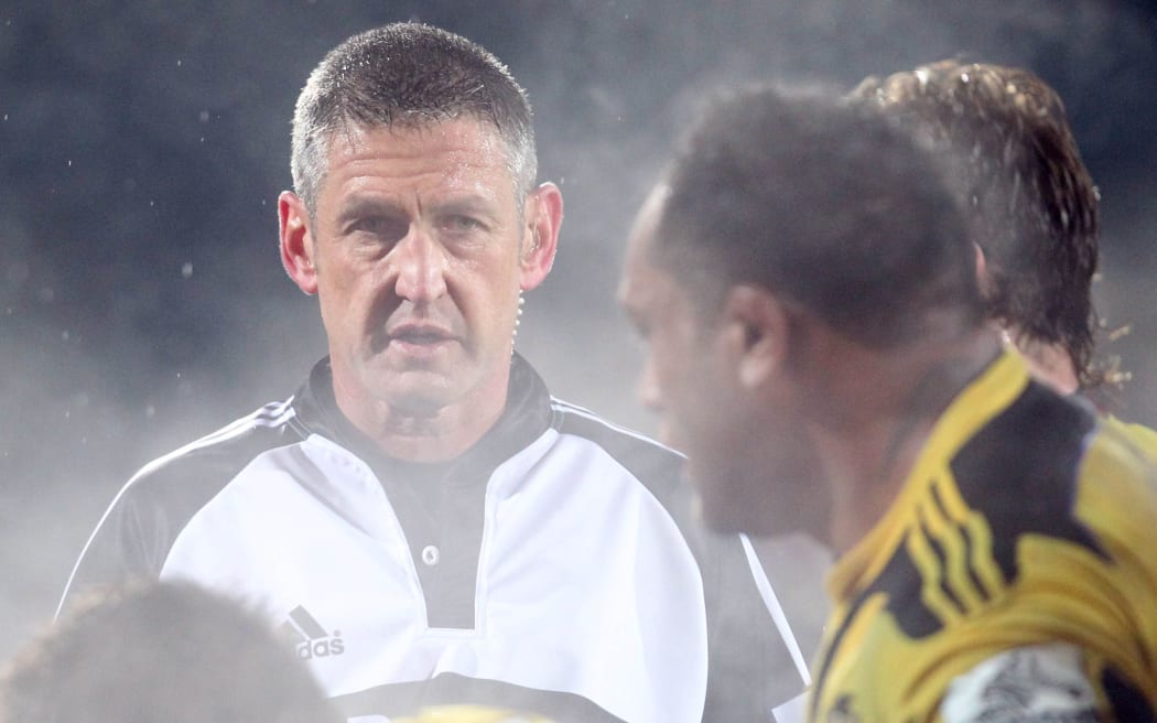 Referee Vinny Munro during a Super Rugby match.