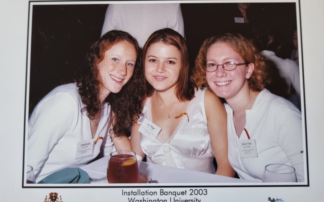 Catherine Tait (centre) joined the Chi Omega sorority at Washington University in St. Louis, Missouri.