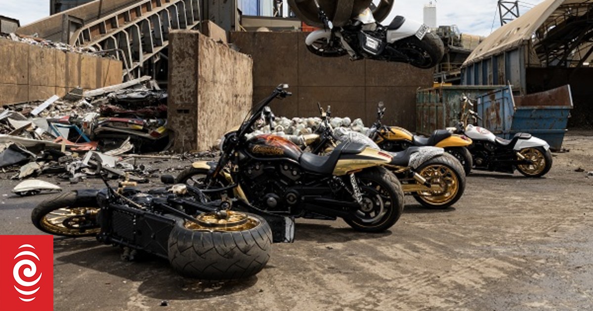 Police crush gold-plated motorbikes seized from Comancheros gang - Vimarsana News