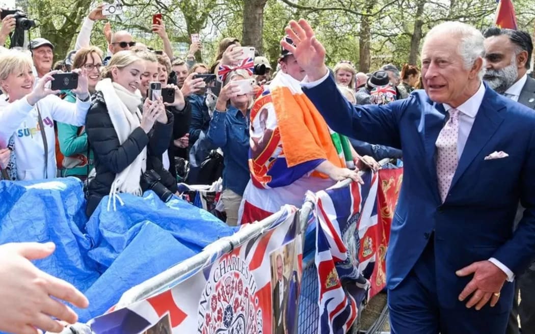 King Charles III has thanked well-wishers for their support during a walkabout outside Buckingham Palace ahead of his coronation.