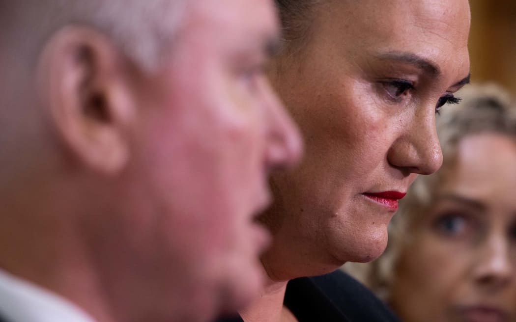 Deputy Prime Minister Carmel Sepuloni and Deputy Party Leader Kelvin Davis speak to media following the resignation of Meka Whaitiri